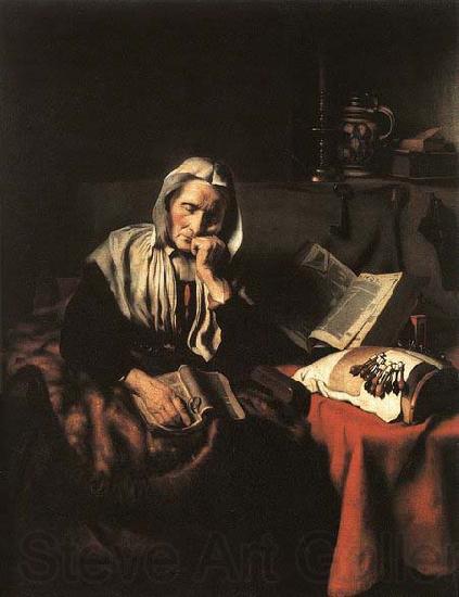 Nicolaes maes Old Woman Dozing Norge oil painting art